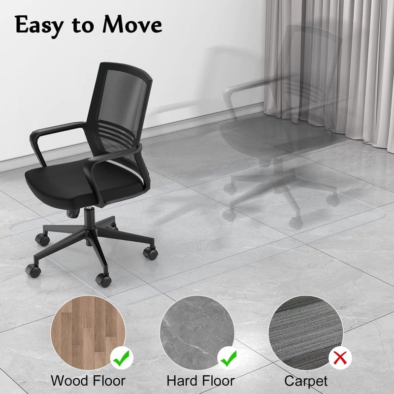 Blvornl Office Chair Mat for Hard Wood Floor, Sturdy Plastic Protector Floor Mat for Office Chair, Rectangle Transparent PVC Computer Hard Floor Chair Mat for Desk, Office, Home (Clear, 35.5 X 48in) - Image 3